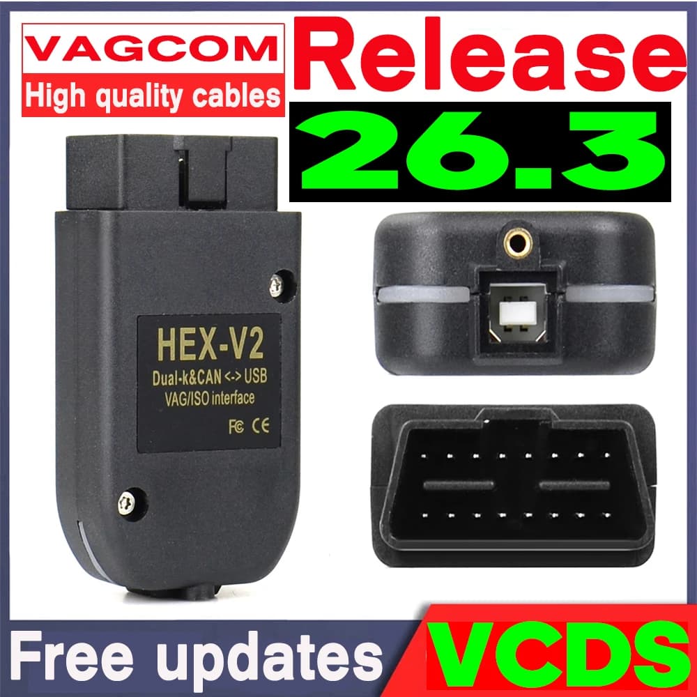 Interface VAG HEX V2 V26.3 la plus récente 2026 pour VAGCOM VAG COM VW-AUDI – Outil de diagnostic pr