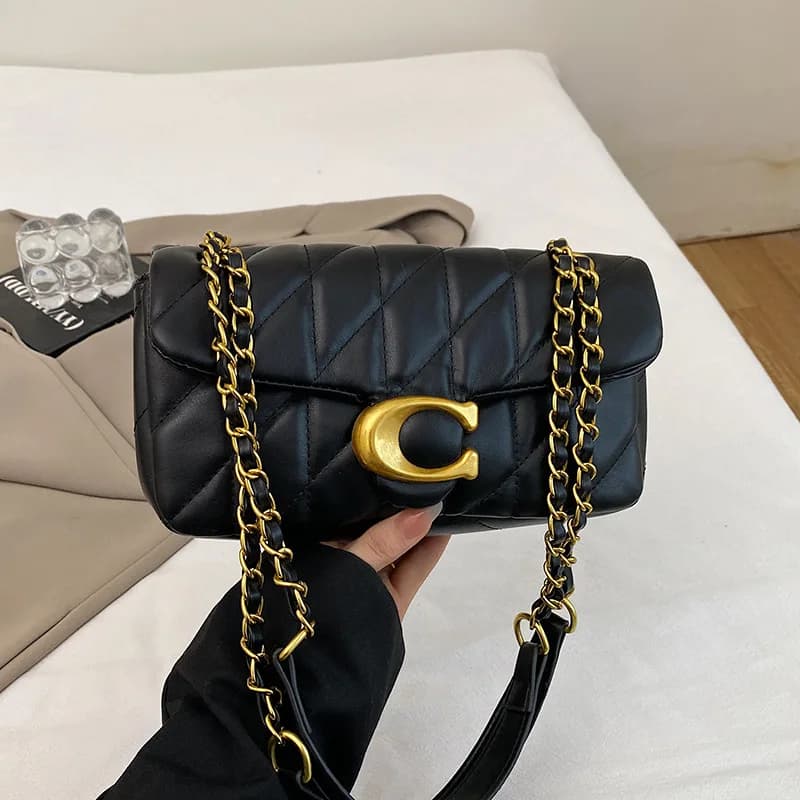 Sac à main de style féminin haut de gamme - Sac pour femme avec sangle en chaîne à motif de diamant,