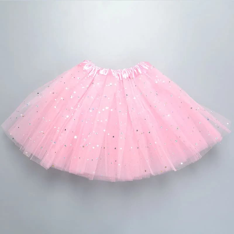 Jupe Tutu de danse à paillettes pour enfants, 3 couches de Tulle, en mousseline de soie, pour enfant