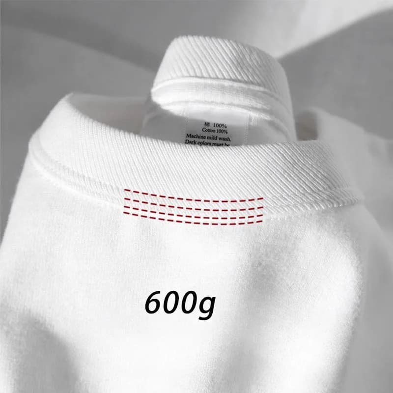 T-shirts en coton 600g pour hommes, manches courtes, poids lourd, col rond, respirant, pour l'été, p