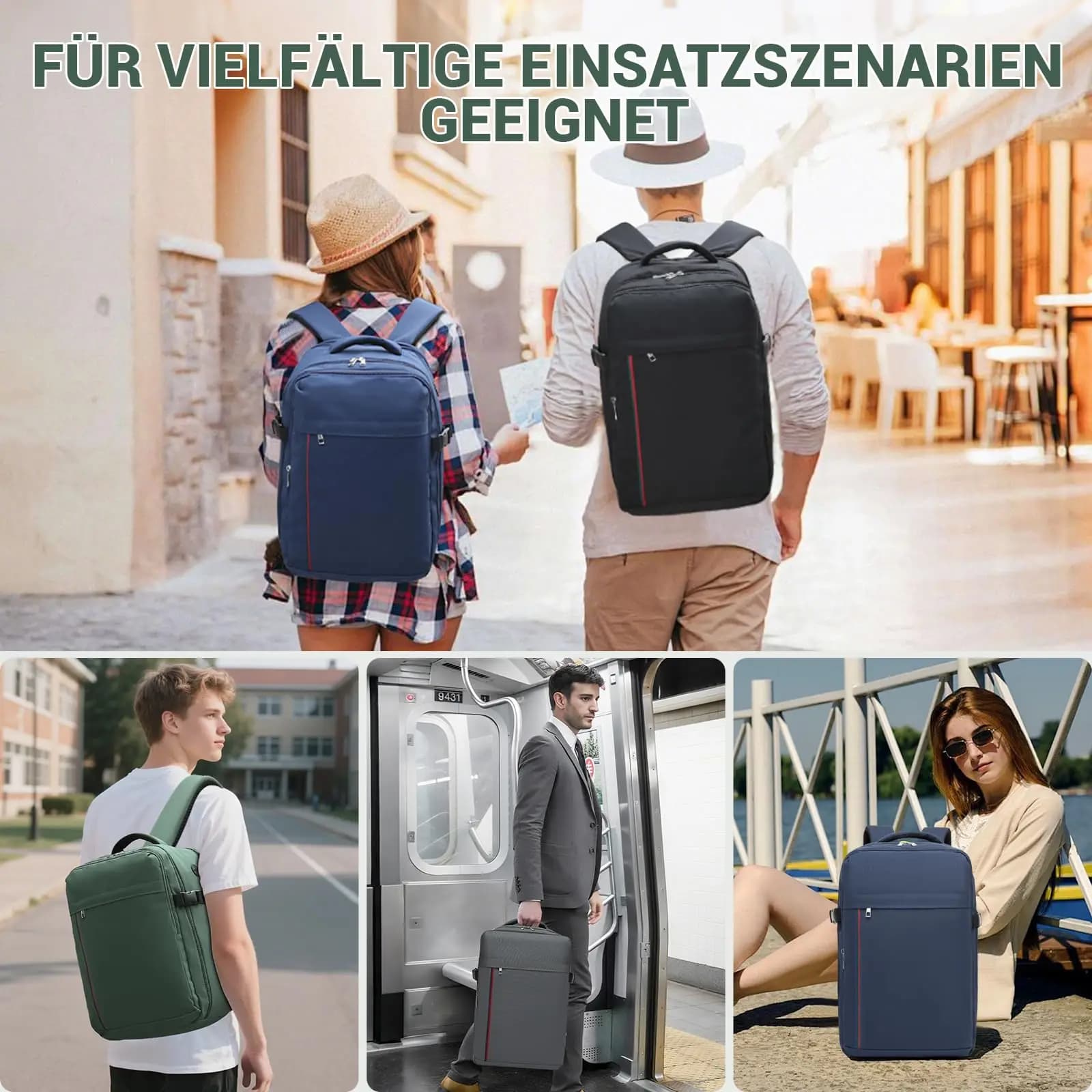 KONO Sac à dos pour ordinateur portable pour homme-15,6 pouces hydrofuge avec compartiment rembourré