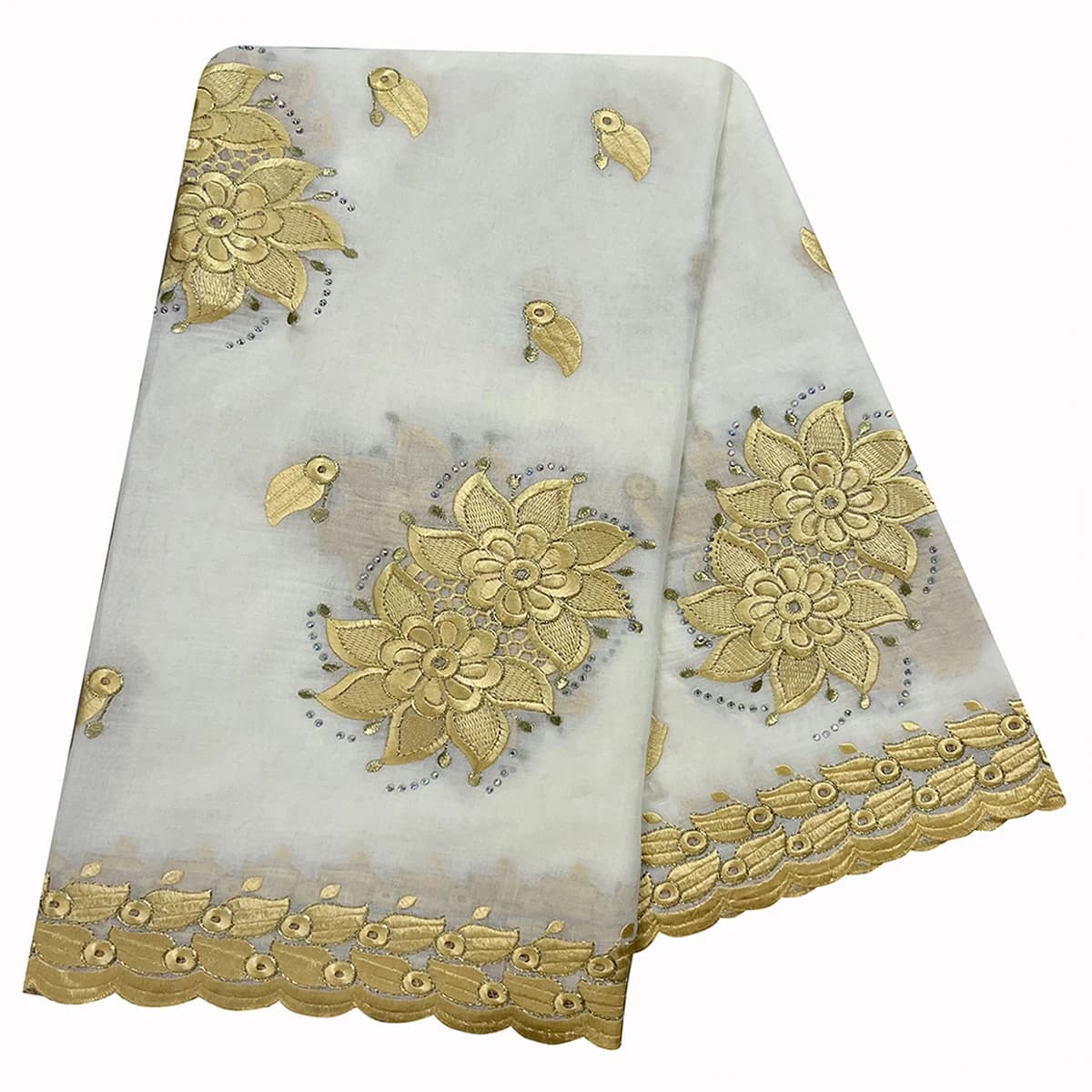 Tissu 100% coton de haute qualité, écharpe brodée en fil de coton rayonne pour femmes africaines, Hi