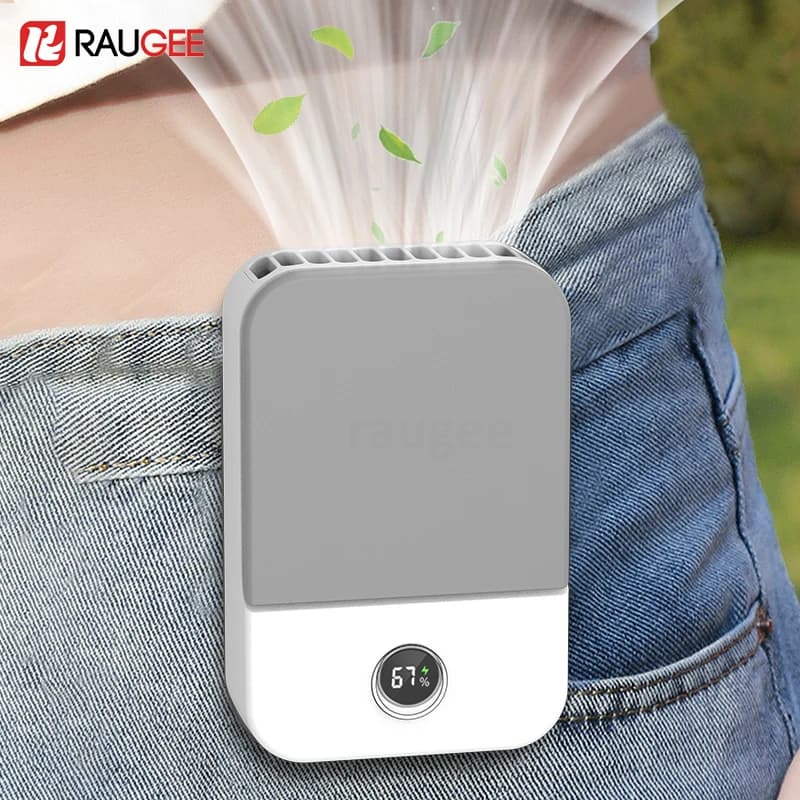 Mini ventilateur de cou portable sans lame, refroidisseur d'air, USB, 2000mAh, 3 vitesses
