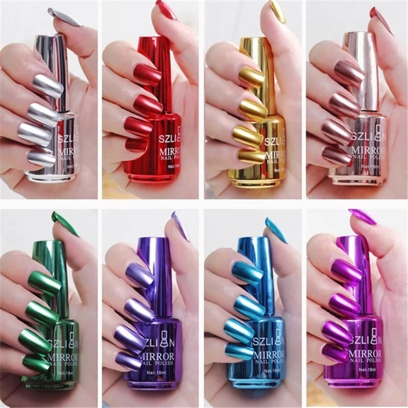 Vernis à ongles métallique effet miroir violet Rose or argent vernis à ongles pour ongles manucure l