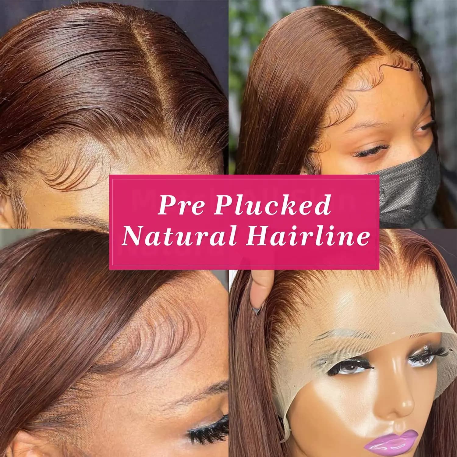 13x4 chocolat brun dentelle avant perruques cheveux humains pour les femmes 13x6 Hd droite dentelle 