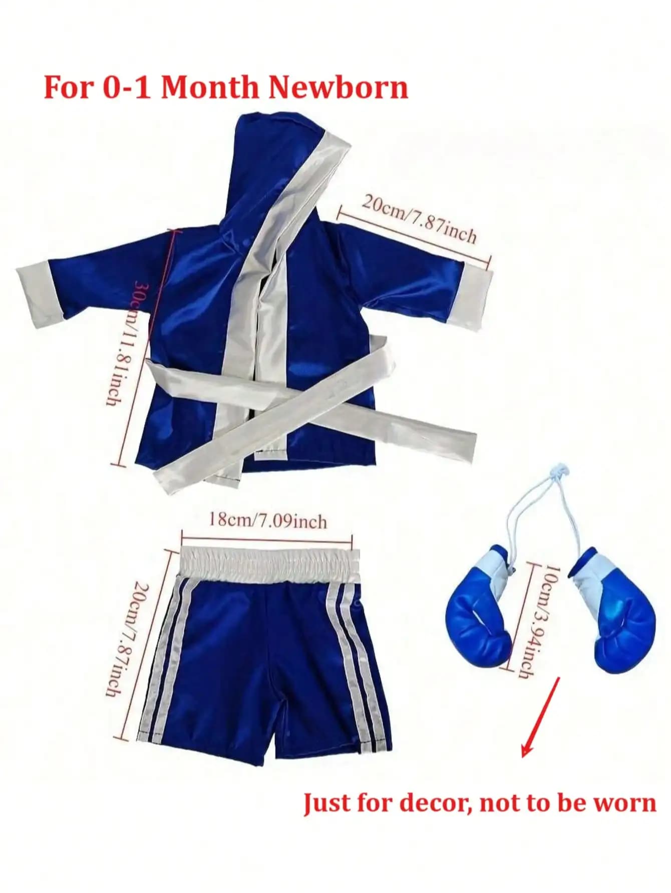 Accessoires de photographie pour nouveau-nés, ensemble de tenue de boxe pour bébé garçon, Robe, gant
