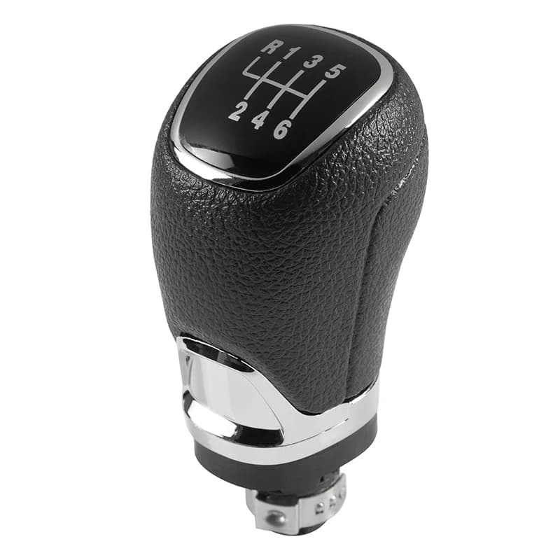 Pommeau de levier de vitesse de voiture en cuir chromé, couvercle de botte pour Skoda Octavia A5 A6 