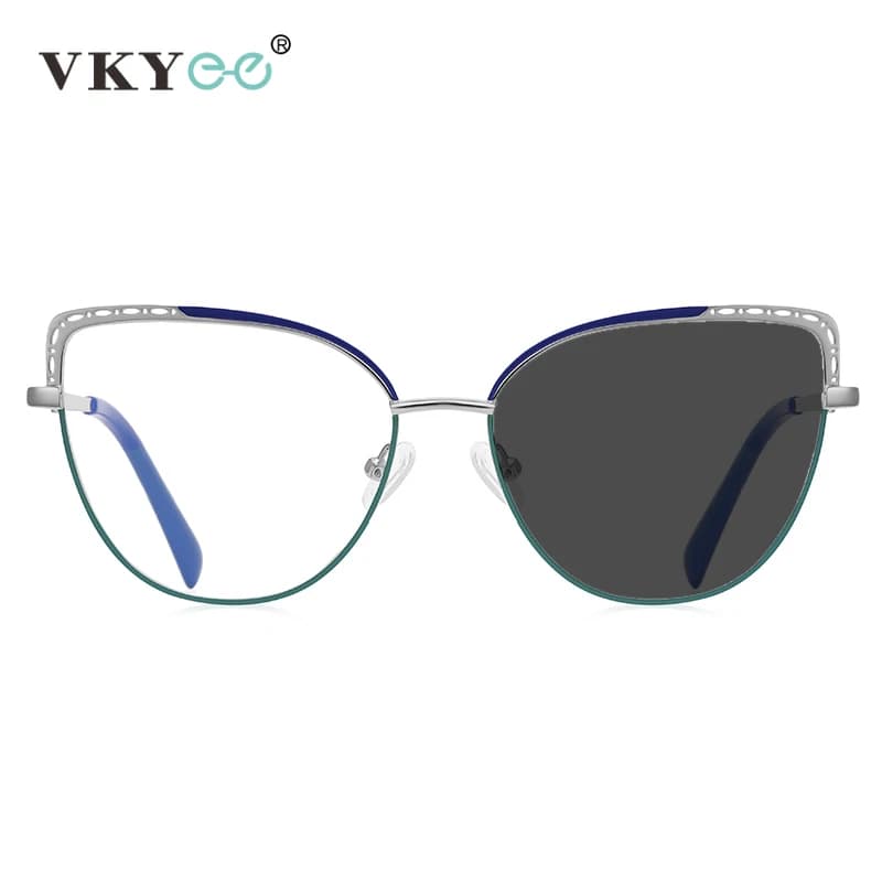VKYEE métal géométrique femmes Anti-lumière bleue lunettes Design à la mode personnalisable Prescrip
