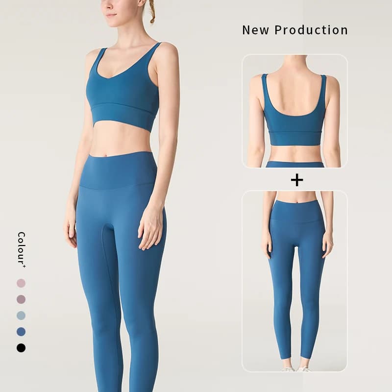 Vêtements de Yoga 2 pièces, survêtement pour femmes, vêtements d'athlétisme, Pilates, Fitness, ensem
