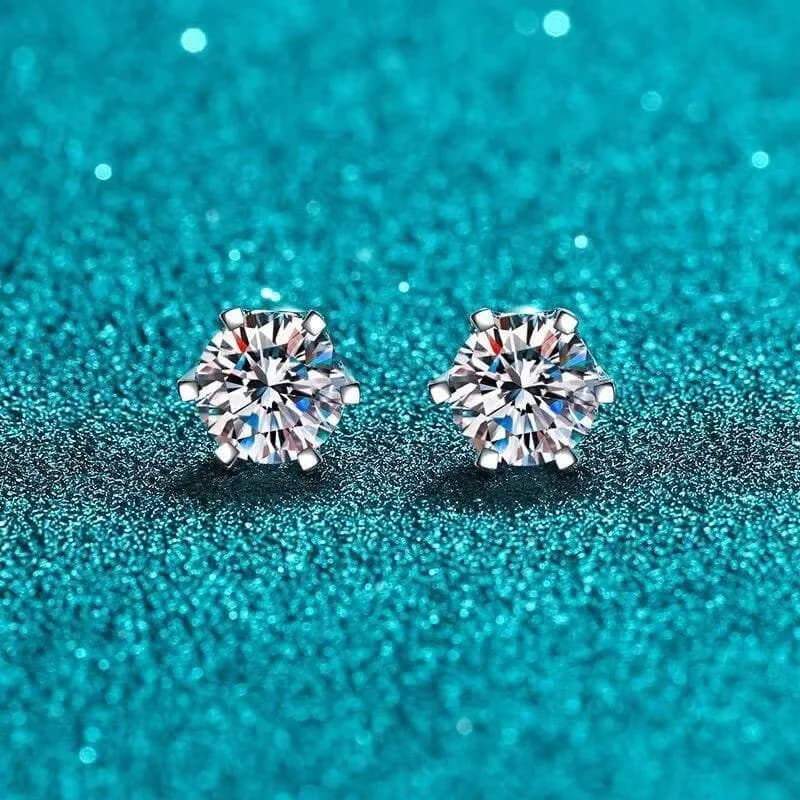 TY 0.3-2CT boucles d'oreilles Moissanite 925 en argent Sterling boucles d'oreilles rondes boucles d'