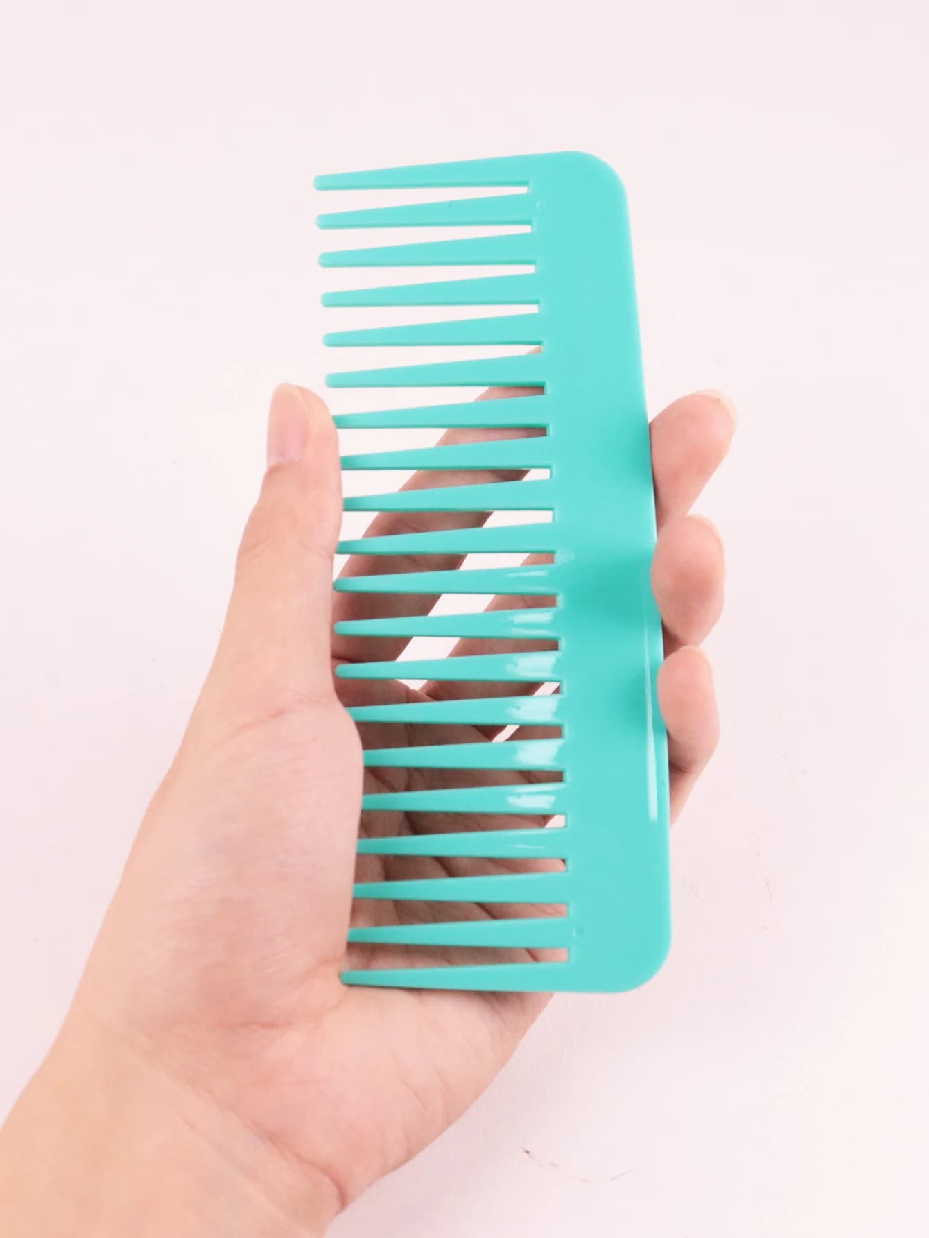 1 peigne de coiffure en plastique épais, résistant à la chaleur, antistatique à dents longues et à d