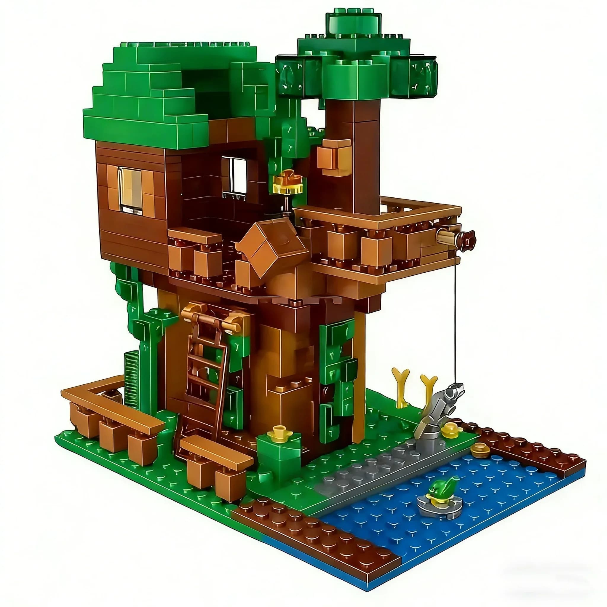 Ensemble de blocs de construction Minecrafted Grande Maison dans les Arbres du Village, Briques d'as