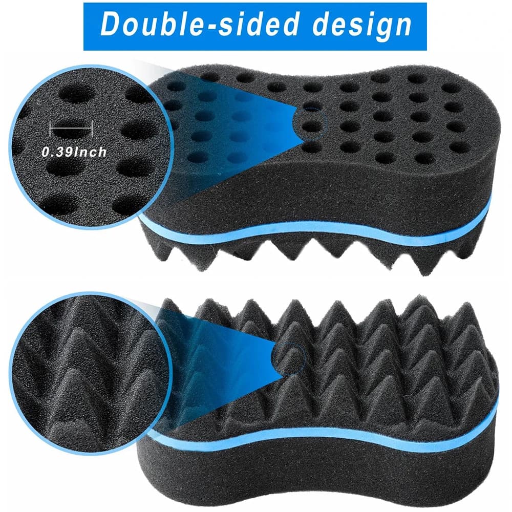 Ensemble d'éponges à cheveux torsadées magiques 3 pièces/ensemble, brosse éponge à gros trous pour c