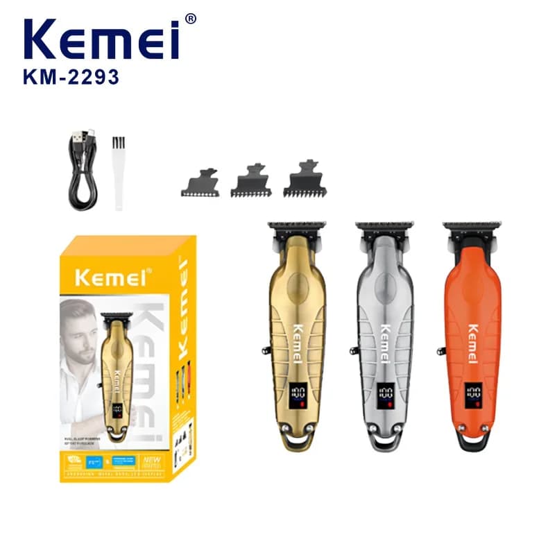 Kemei 2293 barbier tondeuse à cheveux sans fil 0mm zéro écart sculpture tondeuse Detailer profession