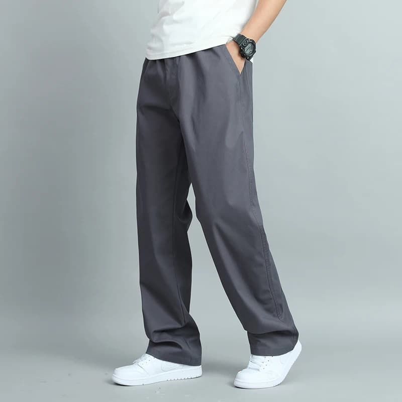 Grande taille hommes décontracté coton pantalon coupe ample pantalon droit Multi poche grand homme p