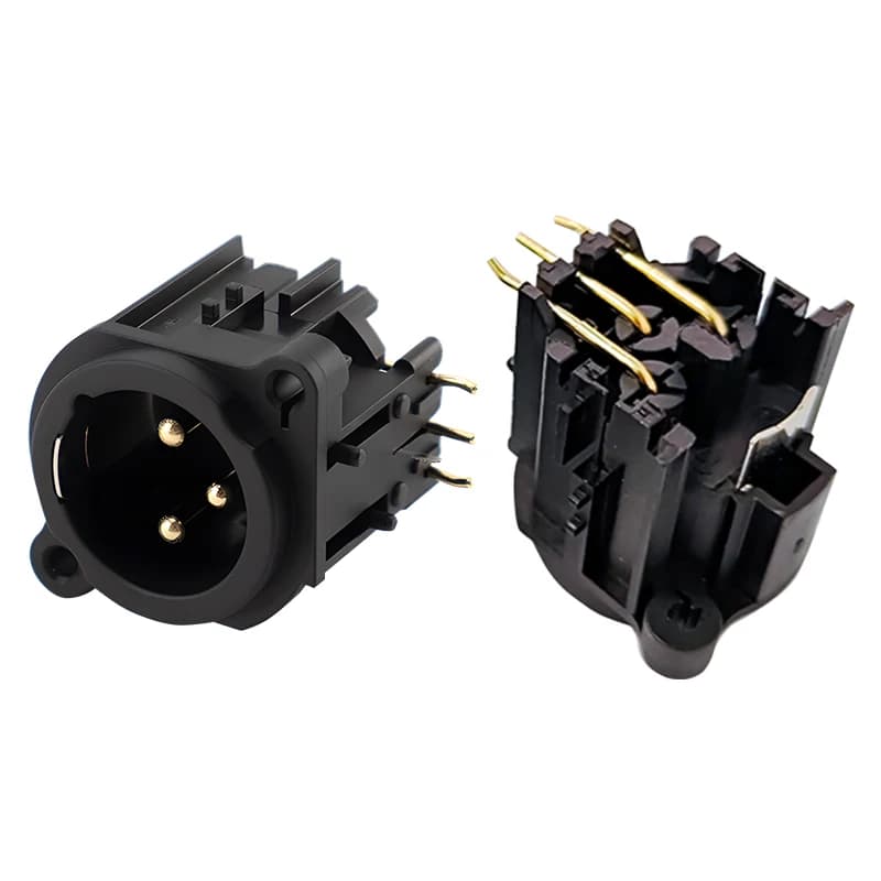 Connecteur XLR mâle/femelle RJ45 à 3 broches en plastique noir, 10 pièces, prise XLR, Type de montag
