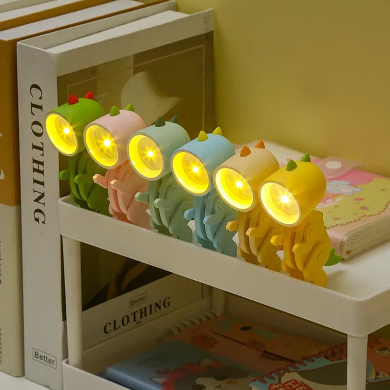 Mini lampe LED en forme de dessin animé, mignon, chiot, cerf, dinosaure, ornement de bureau, lampe d