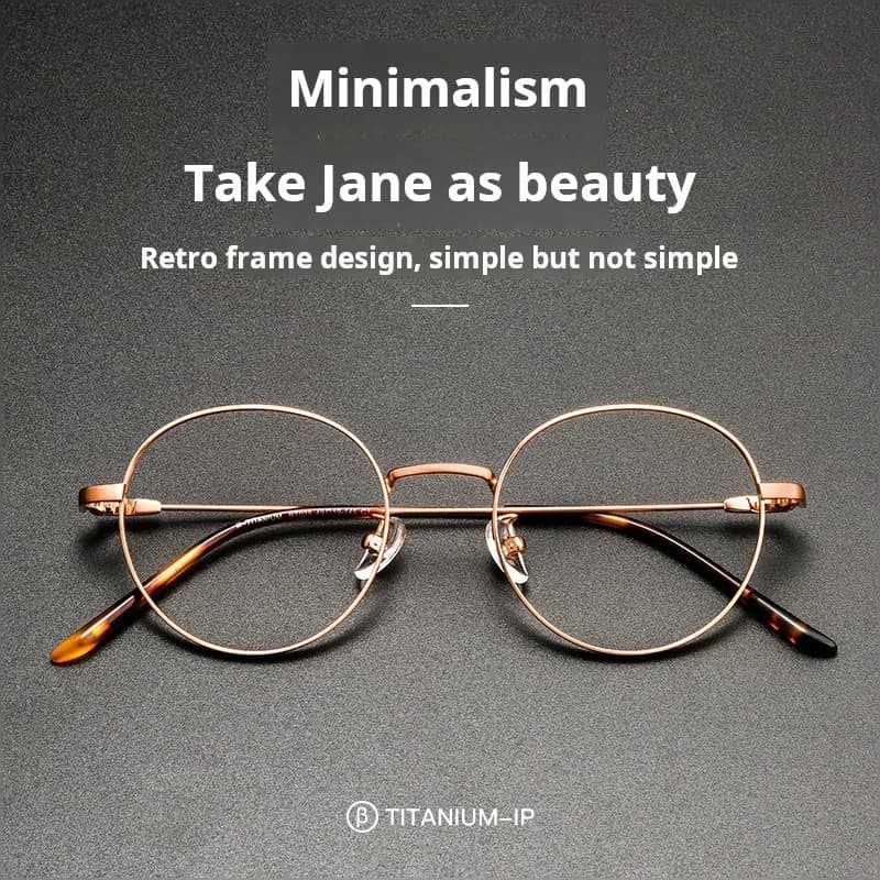 YIMARUILI rétro rond petit visage hommes et femmes titane lunettes cadre Ultra-léger Simple optique 