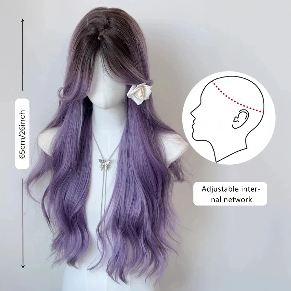 OLACARE longue vague de corps noir marron violet Cosplay perruques résistant à la chaleur perruques 