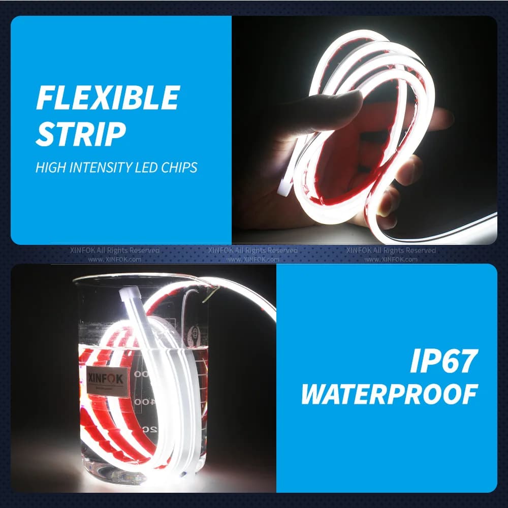 XINFOK Bande lumineuse LED universelle pour capot de voiture, lampes décoratives d'ambiance pour voi