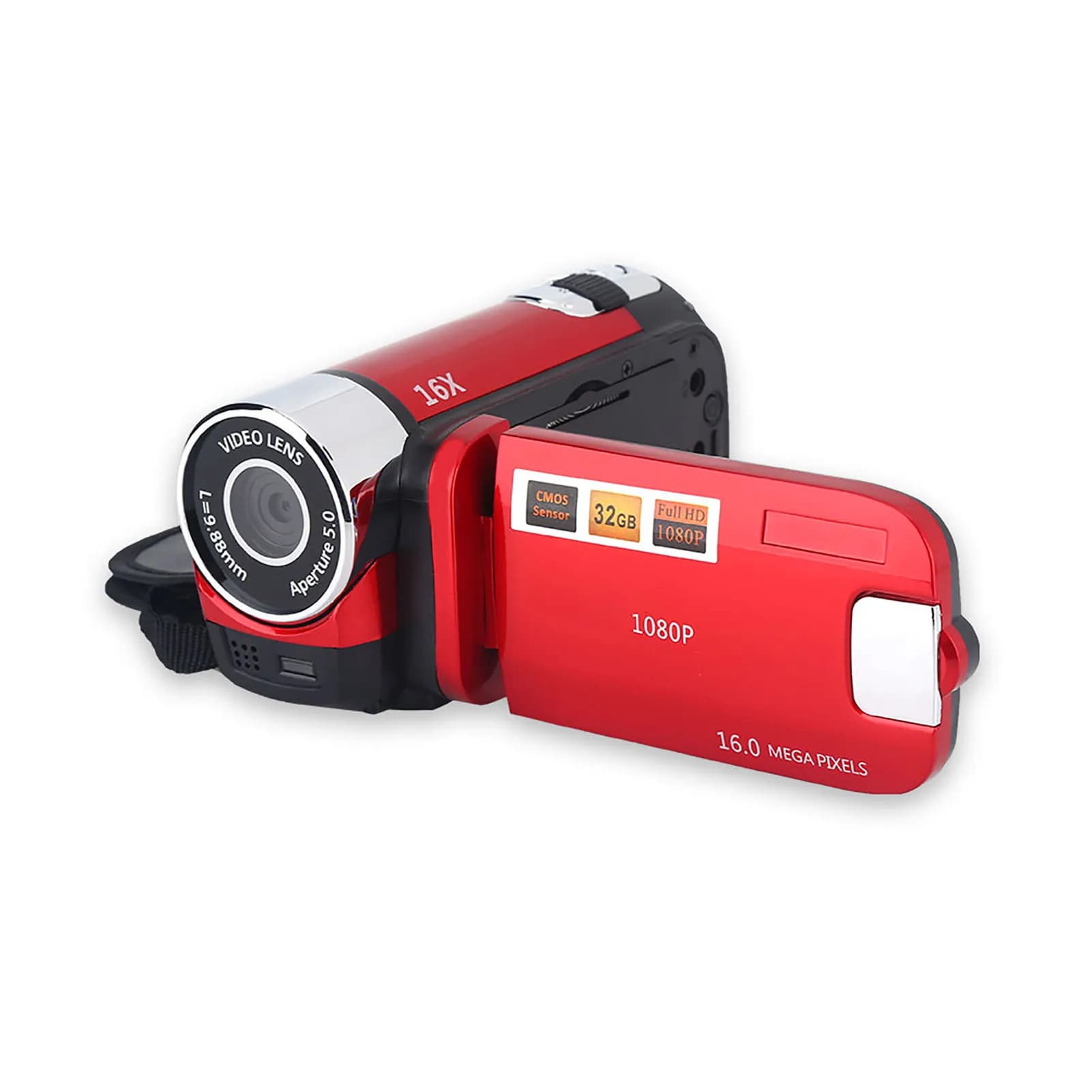 Caméscope vidéo haute 16X, caméra Vlog Full HD, Rotation à 270 degrés, définition 2,4 pouces, caméra