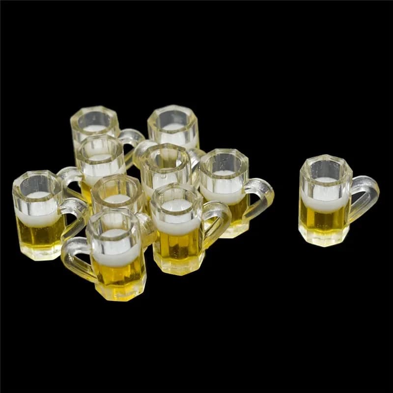 Verre à bière Miniature en résine, petites tasses, modèle de maison de poupée, Table de salle de mai