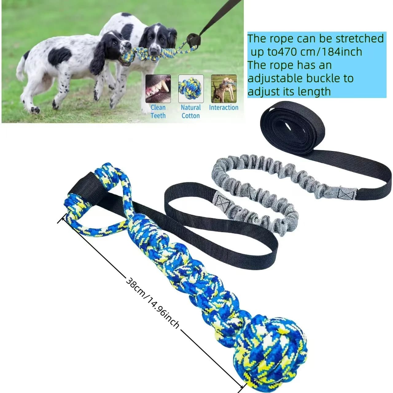 Jouet de remorqueur élastique d'extérieur, jouet pour chien suspendu à l'arbre pour chiens de petite