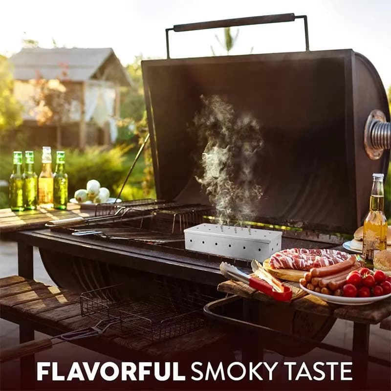 Boîte à fumeur pour copeaux de bois, accessoires de barbecue en acier inoxydable, ne se déforme pas 