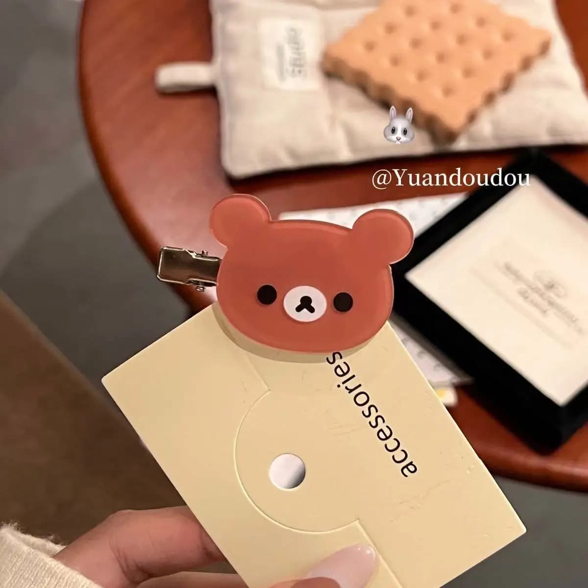 Dessin animé Rilakkuma épingle à cheveux filles Anime Relax ours bec de canard pince femmes mignon p