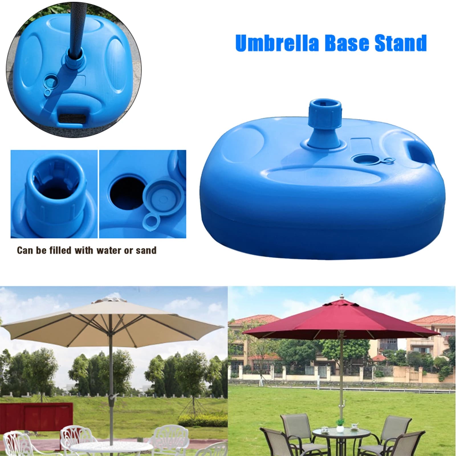 Base de support de parapluie, 1 pièce, Parasol rempli d'eau, pièces de meubles d'extérieur pour cour