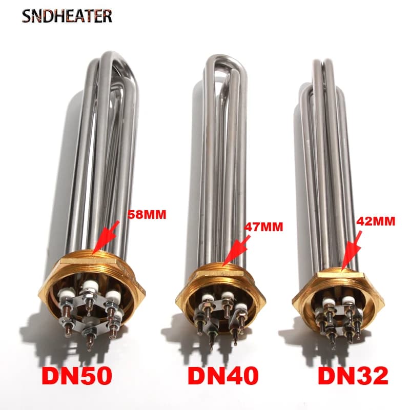 SNDHEATER chauffe-eau électrique DN32 DN40 DN50 élément chauffant par Immersion SUS304 220V Booster 