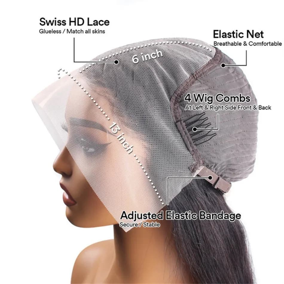 Perruque de cheveux humains Body Wave 13X6 Hd perruque avant en dentelle transparente 250 densité 40