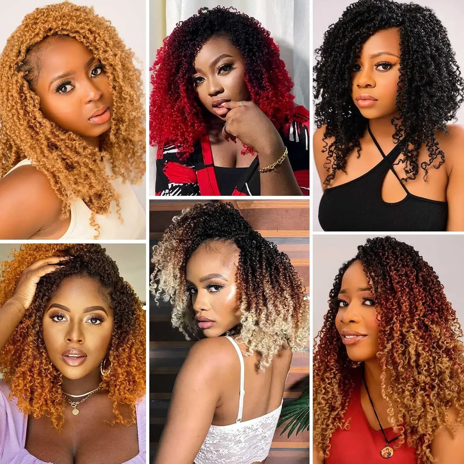 Yanky Twist Crochet cheveux 8 pouces 1/7 paquets bohème Passion torsion printemps Mini torsion Croch