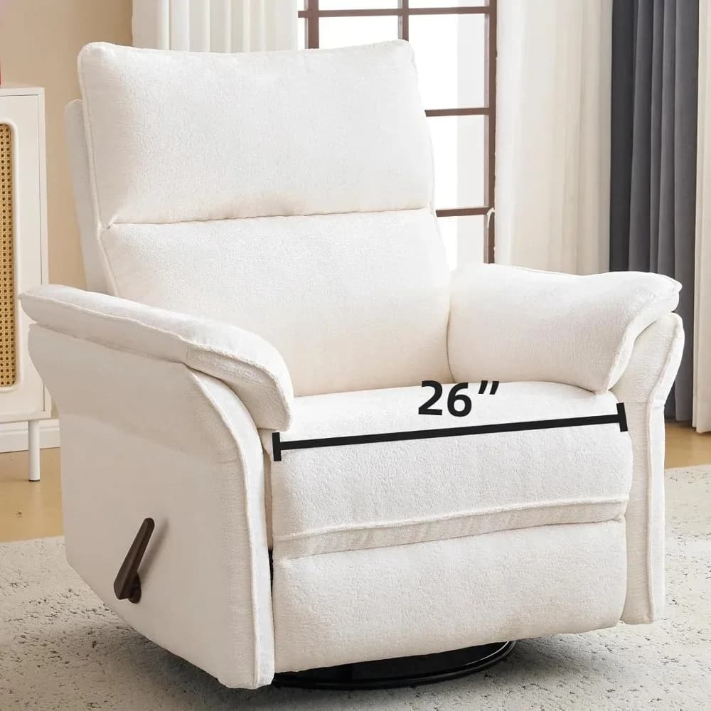 Fauteuil inclinable surdimensionné, 26" extra large 360 °   Fauteuil inclinable à bascule pivotant a