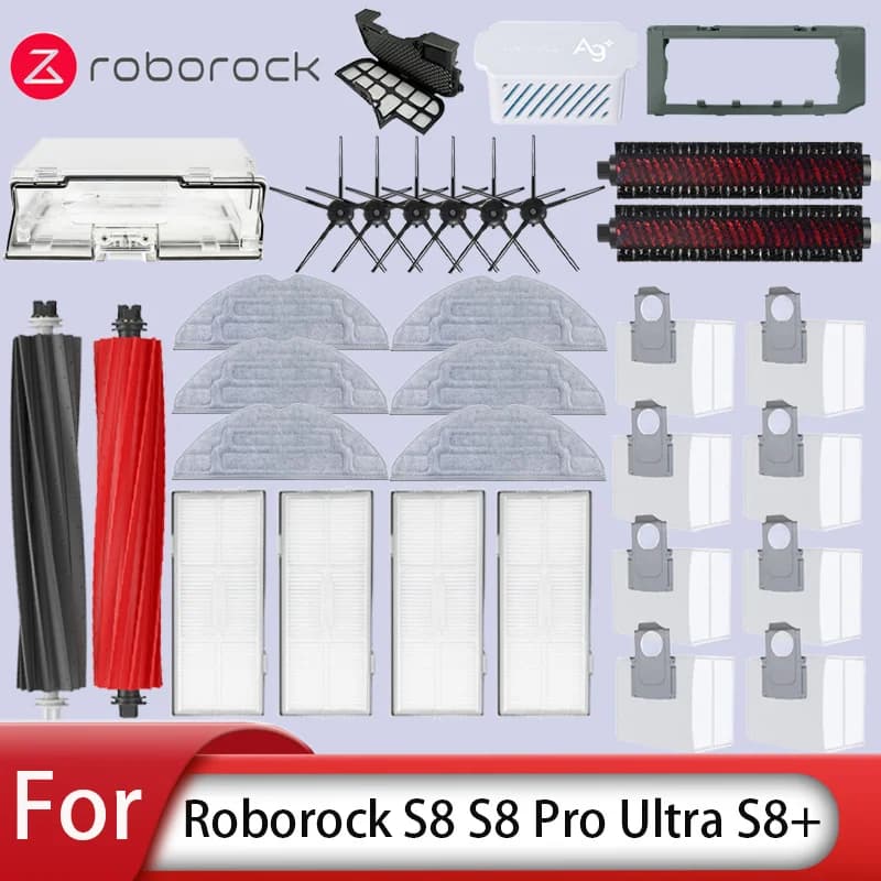 Roborock S8 Pro Ultra S8 Plus robot aspirateur vadrouille Choth sacs d'aspirateur accessoires brosse