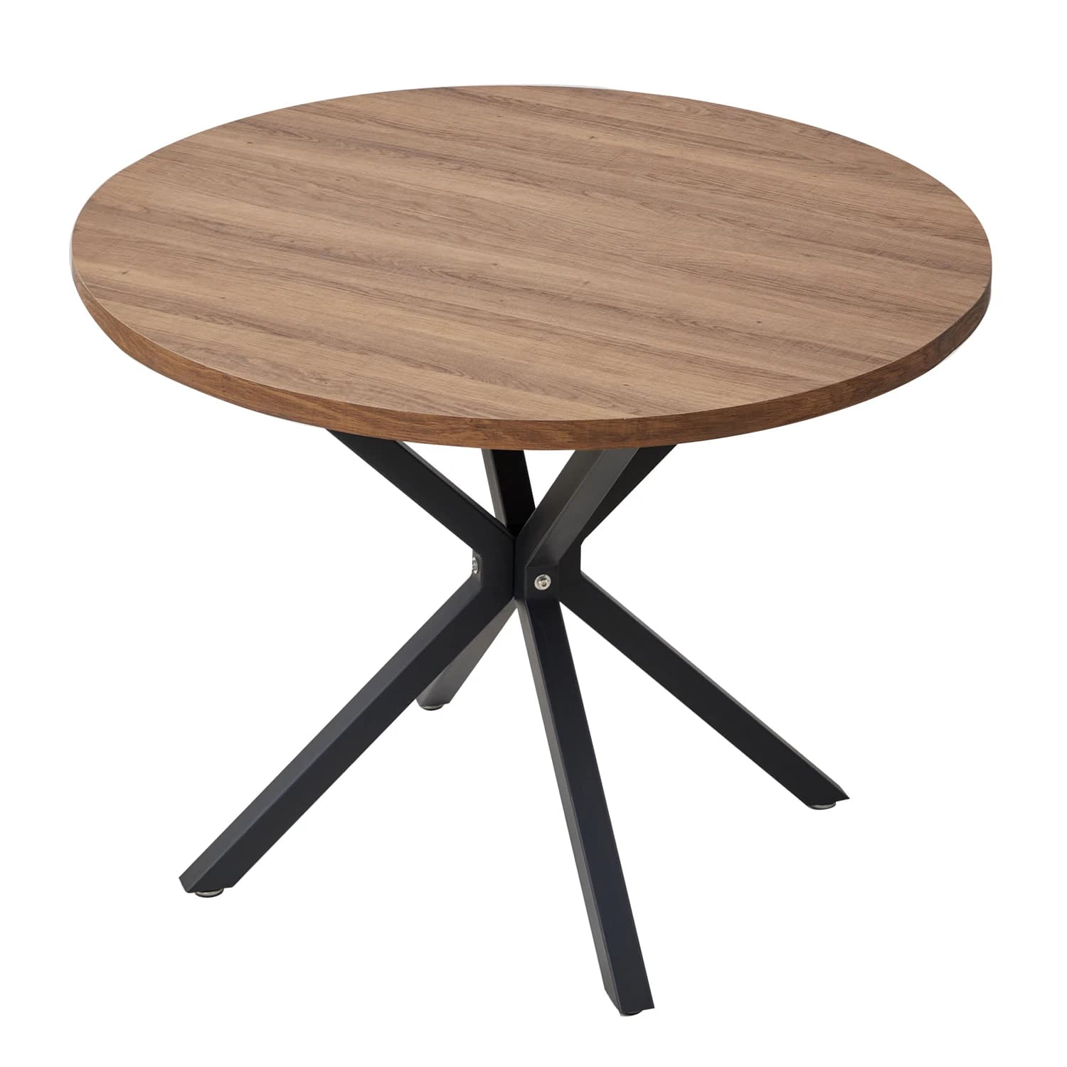 EGOONM Table ronde nordique Table en bois massif avec couvercle en bois et cadre en acier Tables bas