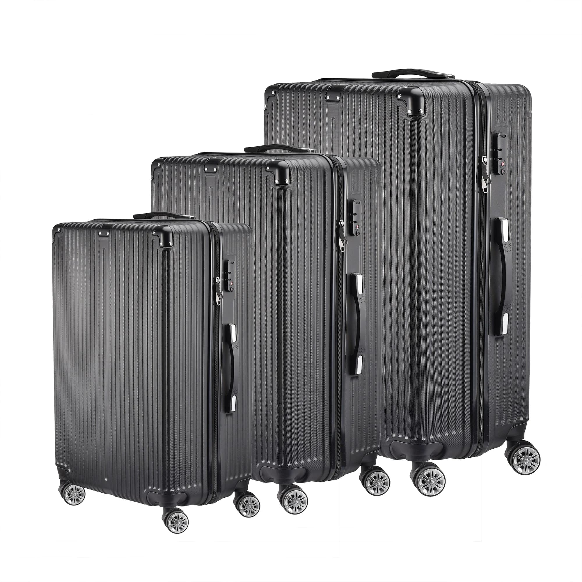 Ensemble de bagages Fangange 3 pièces, roues silencieuses universelles, avec serrure à combinaison, 