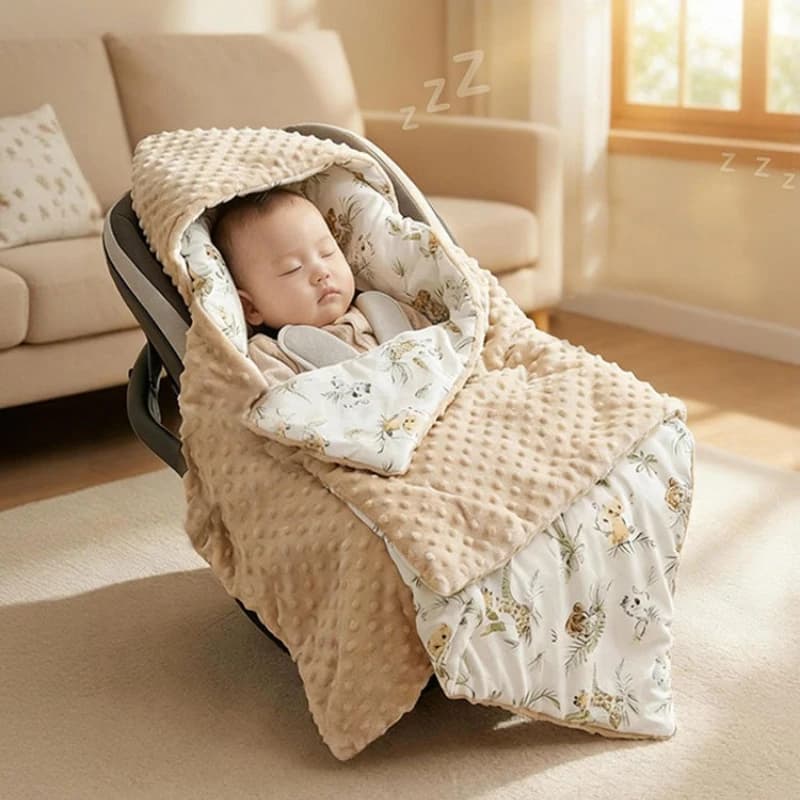 Couverture de panier de siège de sécurité pour bébé, pour nouveau-né, couette polaire Doudou, lange 