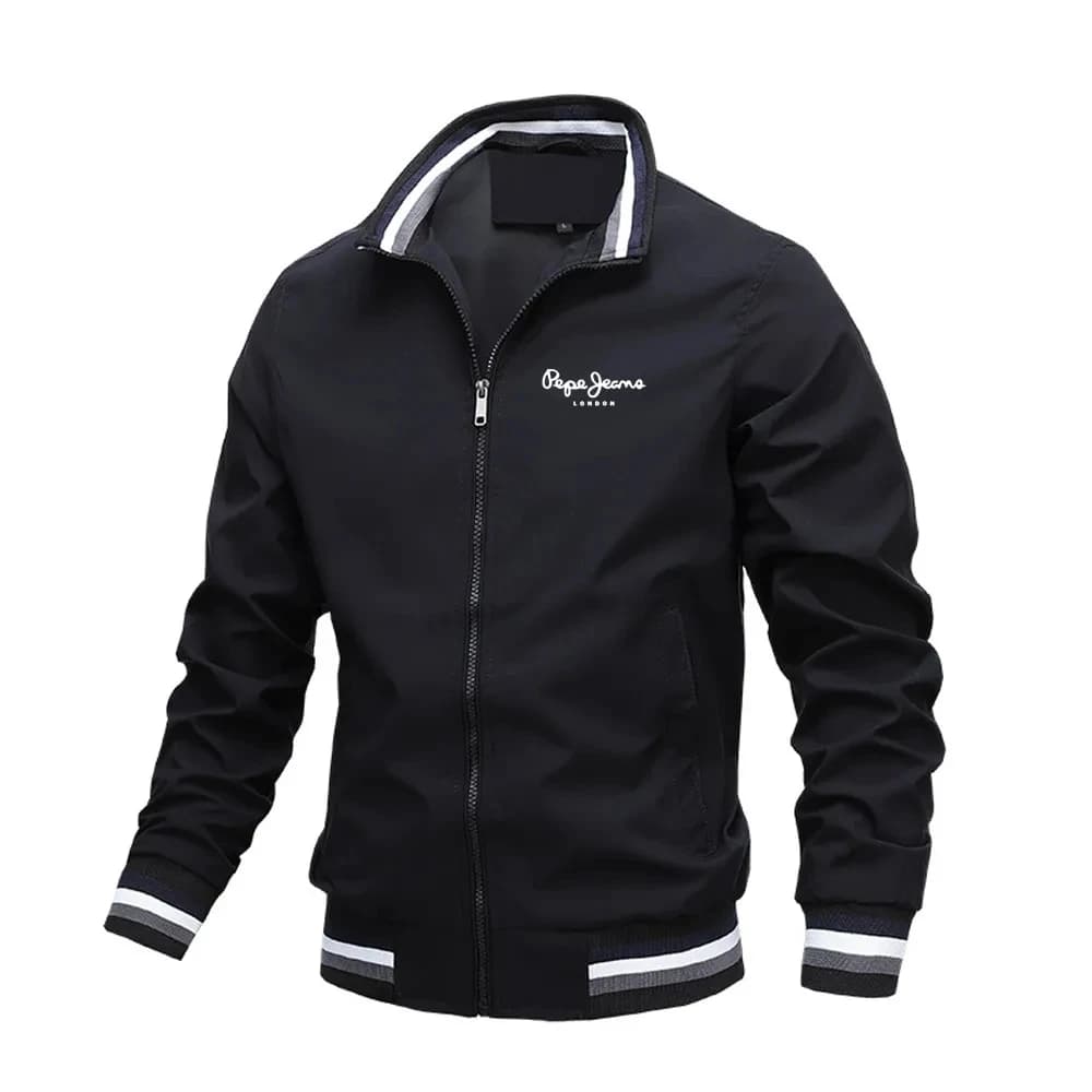 Nouvelle veste décontractée à col montant pour homme, printemps et automne, fermeture éclair, veste 