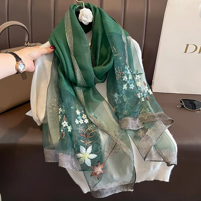 Écharpe en laine chaude pour femme, châles monochromes, pashmina floral Bufanda, écharpes de luxe br