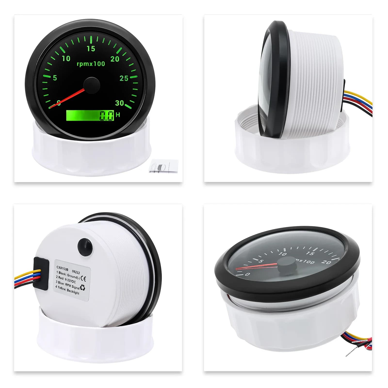 Capteur de tachymètre pour moteur essence et Diesel, 85MM, jauge RPM, compteur REV 3000 tr/min avec 