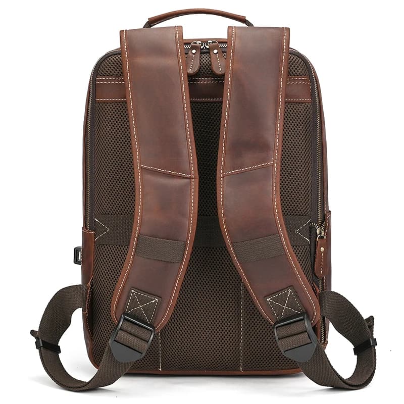 Sac à dos rétro en cuir Crazy Horse pour homme, sac à dos pour ordinateur portable, sac à dos de jou