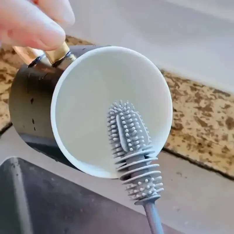 Brosse de nettoyage de bouteilles en Silicone à Long manche, brosse de nettoyage de cuisine, brosse 