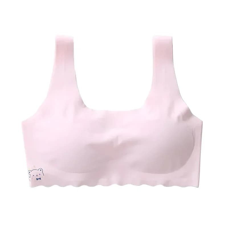 Sous-vêtements tubulaires sans couture pour enfants, gilet blanc/rose, période de développement pour