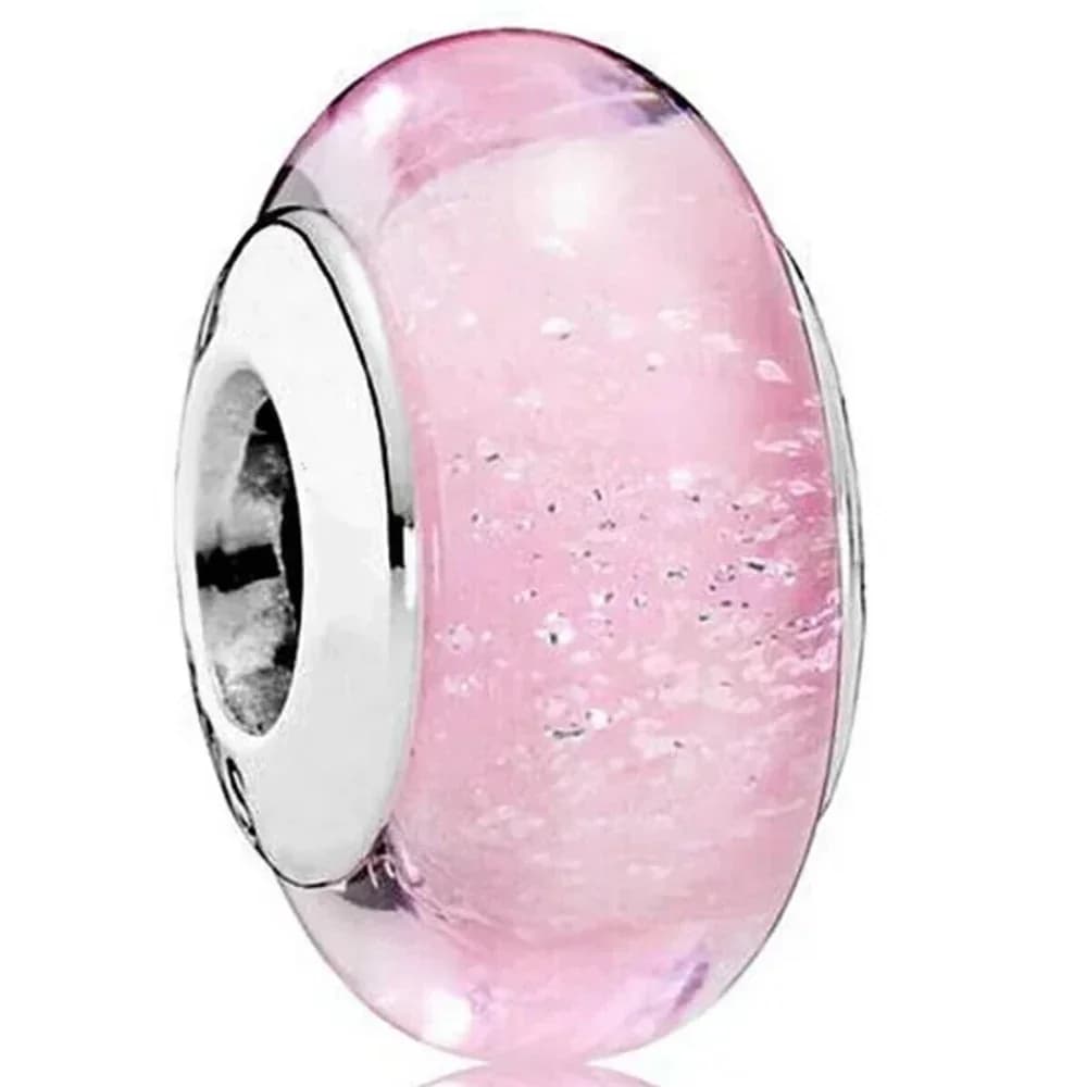 2025 classique 925 en argent Sterling couleur fleur feuille cosmique arc-en-ciel Murano verre breloq