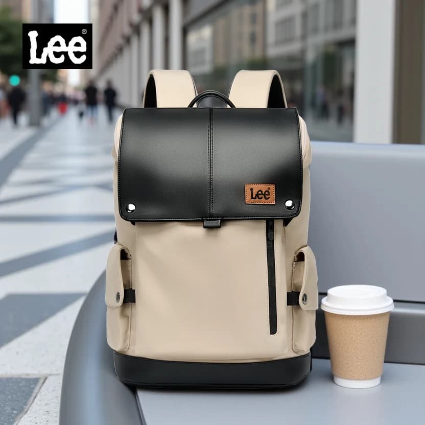 LEE nouveau Style coréen sac à dos en cuir à rabat femmes hommes grande capacité affaires banlieue v