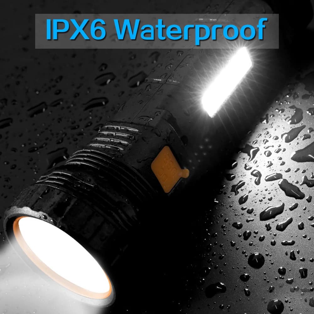 Lampe de poche solaire LED multifonction lanterne extérieure longue portée torche batterie externe d
