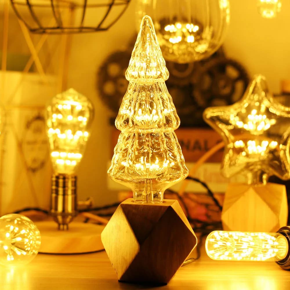 TIANFAN Vintage Led Ampoule enquêter d'Artifice Étoilé Edison Ampoule 3W AC85-265V inda Verre Transp
