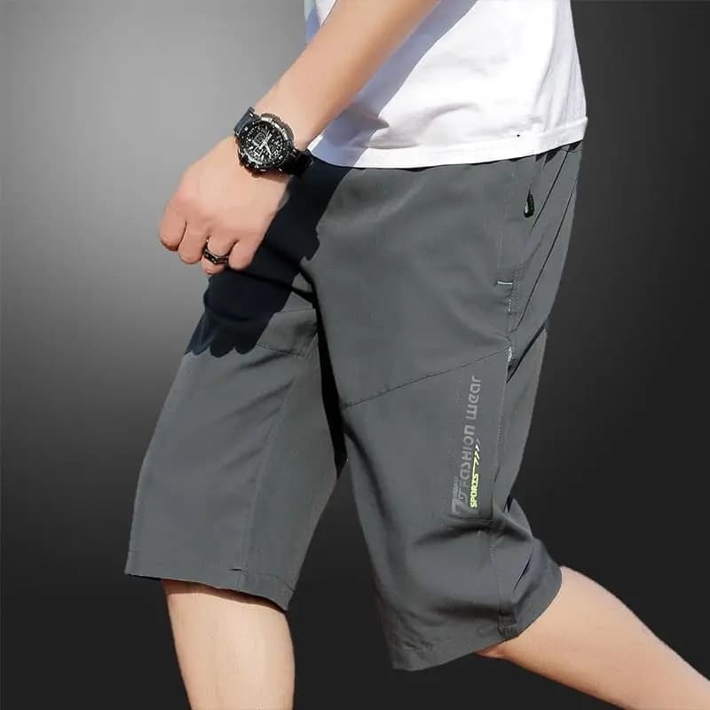 2025 nouveaux hommes sept points glace soie fermeture éclair poche pantalons décontractés respirant 
