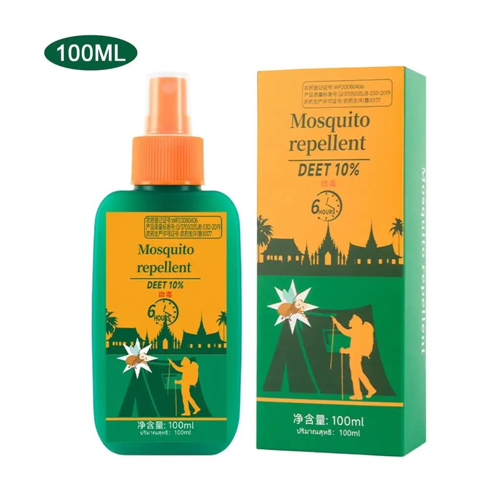 Spray anti-moustiques liquide portable pour l'extérieur, 100 ml, longue durée, apaisant, contrôle de